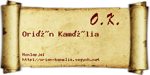 Orián Kamélia névjegykártya