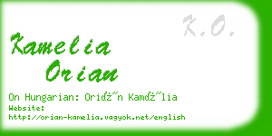 kamelia orian business card